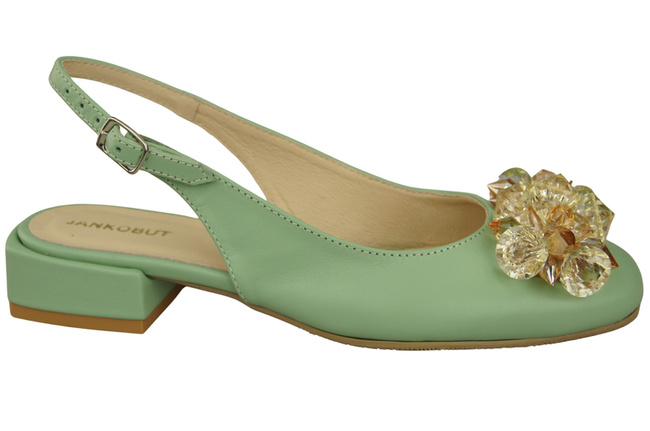 Damen Schuhe Minze Sandalen mit Kristallen Naturleder 215 ElitaBut