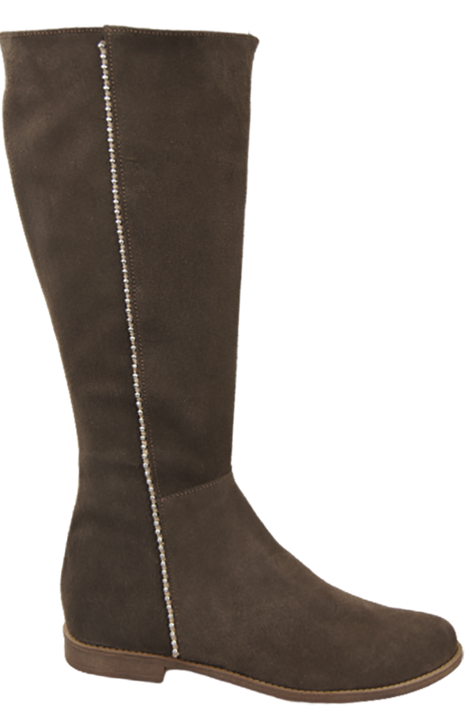 Schuhe Damenstiefel, Naturleder, Velour 153, Braun ElitaBut