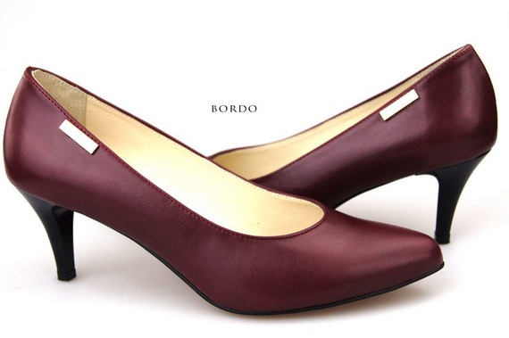 Damenschuhe Pumps, Naturleder, Burgund 825 ElitaBut