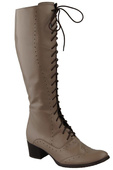 Schuhe Damenstiefel Schnürstiefel aus Naturleder Cappuccino 595 ElitaBut
