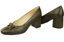 Damen Pumps mit Schleife Olive Naturleder und niedrigem Absatz 203 ElitaBut