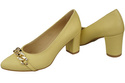 Klassische Frauen Banana Naturleder Schuhe mit Gold Ornament Kette 200 ElitaBut