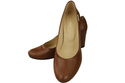 Klassische Damen Braun Leder Mandel Nase Pumps 201 ElitaBut
