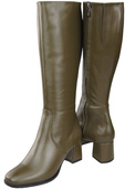 Bequeme Damen Olive Niedrig Absatz Stiefel Naturleder 212 ElitaBut