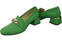 Damenschuhe mit Zierkette Pumps Mokassins Naturleder 193 Lime ElitaBut