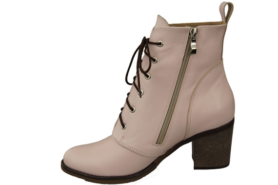 Winter-Schnürstiefel für Damen, Naturleder, Puderrosa 188 von ElitaBut