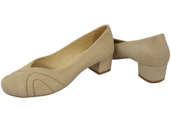 Damenschuhe Pumps, natürliches Wildleder, Beige 786 von ElitaBut