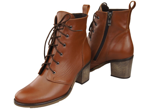 Damen Winter-Schnürstiefel, Naturleder, Braun 188 von ElitaBut