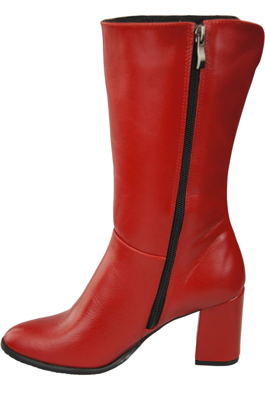 Damen-Halbstiefel, Naturleder, Rot 189 ElitaBut