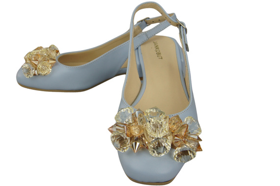 Damen Schuhe Hellblau Sandalen mit Kristallen Naturleder 215 ElitaBut