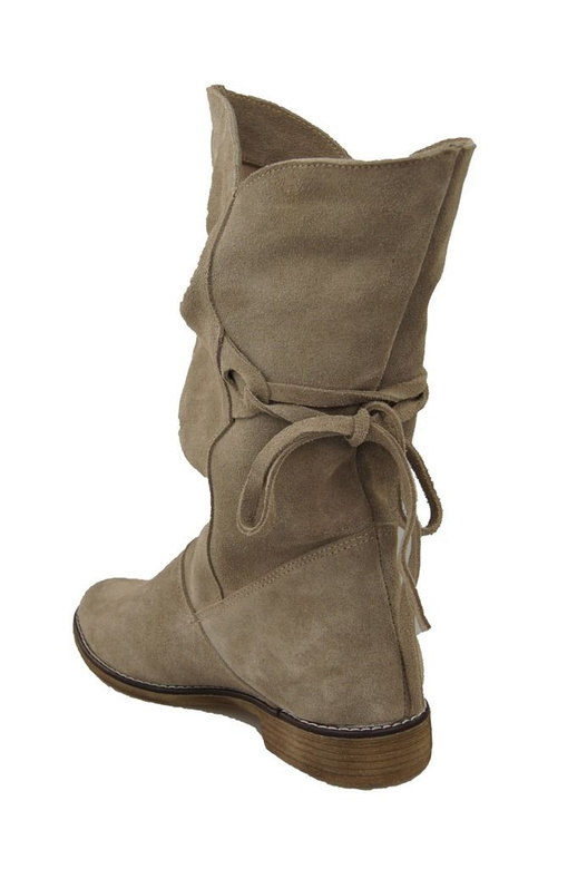 Damenstiefel Frühling / Herbst, Naturveloursleder, Beige 999 L ElitaBut