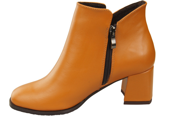 Damen-Stiefeletten ElitaBut 226 Rotes aus Naturleder, gefüttert, eckige Zehenkappe, Blockabsatz