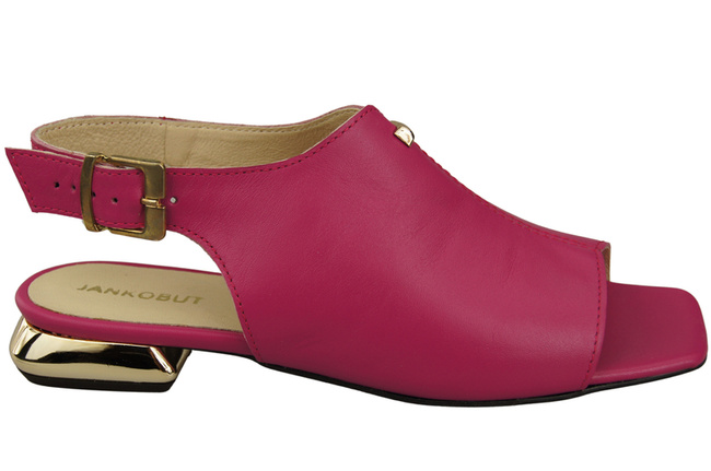 Bequeme Frauenschuhe Sandalen Purpurfarbig Flacher Goldabsatz Naturleder 207 ElitaBut