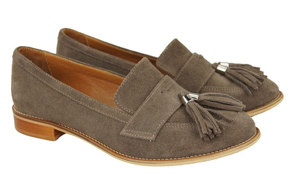 Schuhe Damen Mokassins Naturveloursleder Braun 134 ElitaBut