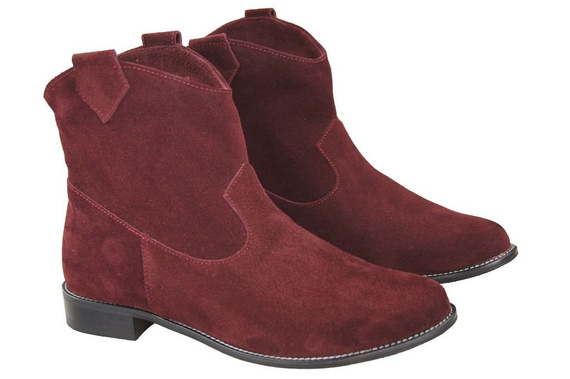 Schuhe Damenstiefel Frühling / Herbst, natürliches Veloursleder, Burgunderrot 132 L ElitaBut