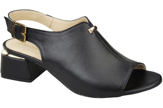 Damenschuhe Sandalen Schwarzgoldene Schnalle Naturleder 198 ElitaBut