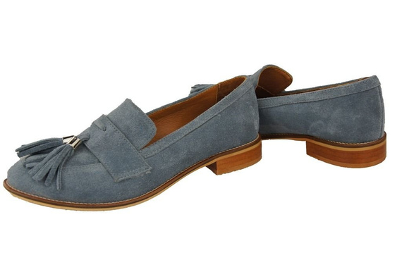 Schuhe Damen Mokassins Naturveloursleder Grau 134 ElitaBut