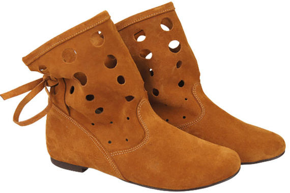 Schuhe Damen-Stiefeletten, natürliches Veloursleder, Rude 160 ElitaBut