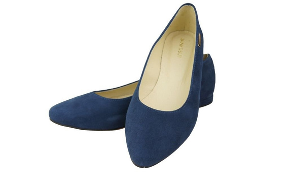 Damenschuhe Ballerinas Marineblau, Naturleder, Wildleder 131 ElitaBut