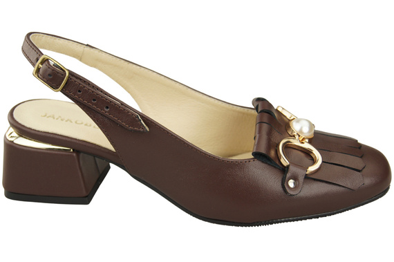 Damenschuhe Schokolade Sandalen mit Fransen verziert Naturleder 208 ElitaBut