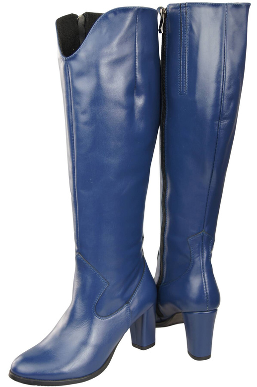 Stilvolle Damen Marineblau Stiletto Stiefel Naturleder 211 ElitaBut