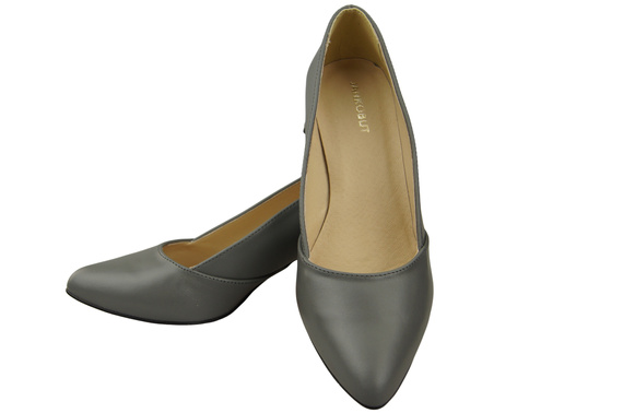 Damen Pumps Aschgrau Echtleder Spitz Zehen Absatz ElitaBut 221