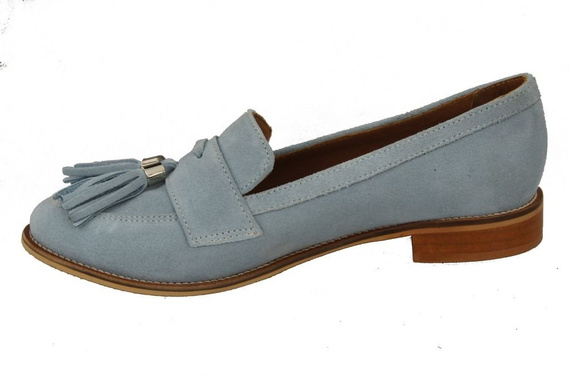 Schuhe Damen Mokassins, Naturveloursleder, Blau 134 ElitaBut
