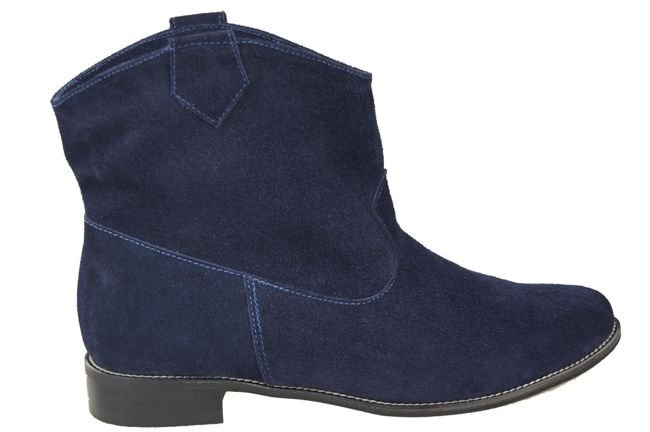 Schuhe Damen-Stiefeletten Frühling / Herbst, natürliches Veloursleder, Marineblau 132 L ElitaBut