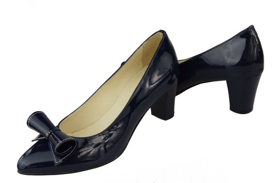 Damenschuhe Pumps Naturleder Marineblau Lack 975 ElitaBut