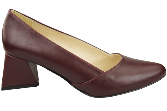 Damen Pumps Burgund Echtleder Spitz Zehen Absatz ElitaBut 221