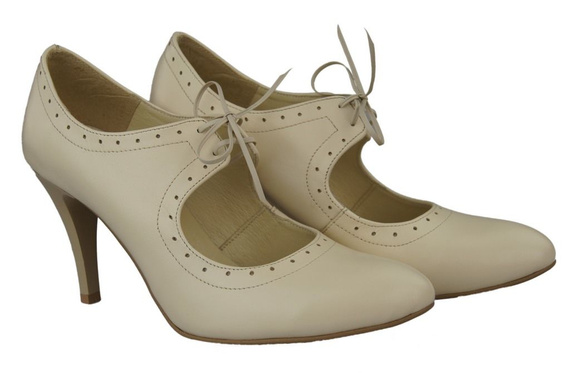 Damenschuhe Pumps Naturleder Beige Ecru 553 ElitaBut