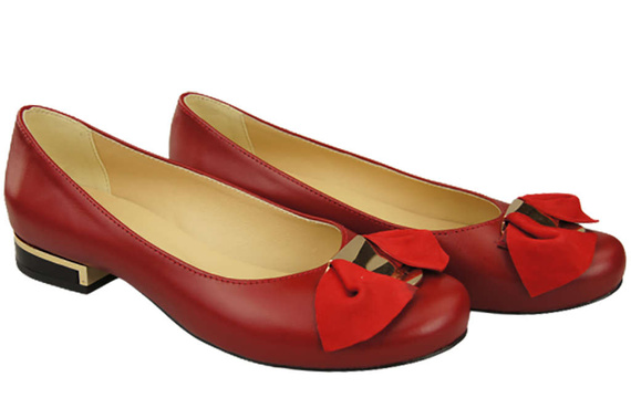 Damen Ballerinas Naturleder Rot 894 ElitaBut
