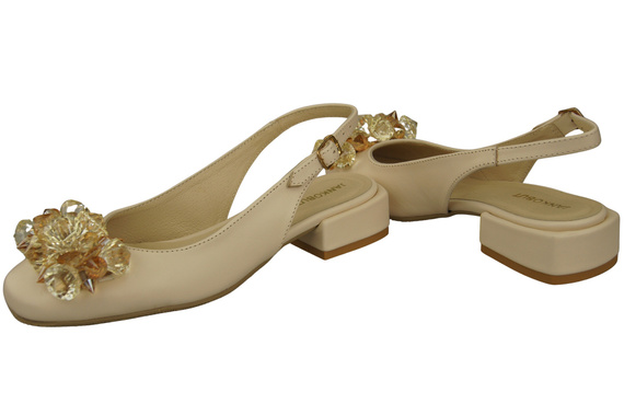 Damen Schuhe Beige Sandalen mit Kristallen Naturleder 215 ElitaBut