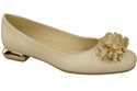 Damen Beige Pumps mit Kristallen flach Naturleder 216 ElitaBut