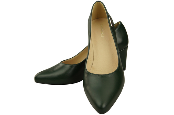 Klassische Glatt Damen Smaragdgrün Naturleder Schuhe 213 ElitaBut