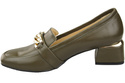 Damenschuhe mit Zierkette Pumps Mokassins Naturleder 193 Olive ElitaBut