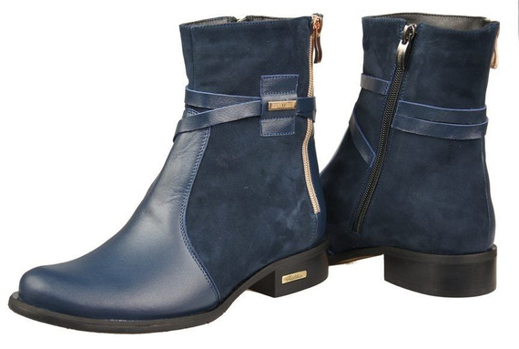 Damenschuhe Stiefeletten, Naturleder, Marineblau 885 ElitaBut