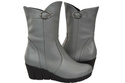 Damen-Keilstiefel, Naturleder, Grau 178 ElitaBut
