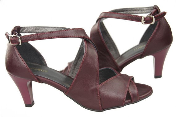 Damenschuhe Burgunderrote Sandalen, Naturleder 130 ElitaBut