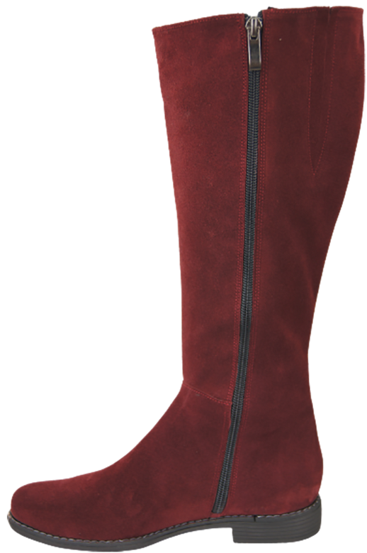 Schuhe Damenstiefel, Naturleder, Velours 153, Burgund ElitaBut