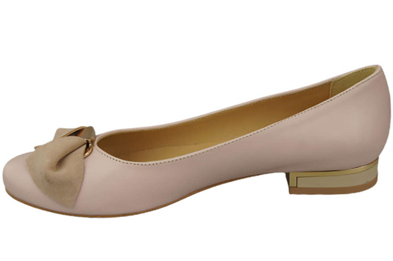 Ballerina-Schuhe für Damen, Naturleder, Puderrosa 894 ElitaBut