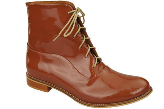 Damenstiefel Frühling/Herbst Naturleder Braun Lack 155 L ElitaBut