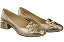 Damenschuhe Pumps mit Fransen verziert, Gold, Naturleder 195 ElitaBut