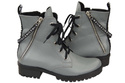 Schuhe Damen-Stiefeletten mit der Aufschrift NICE, Naturleder, Grau 173 von ElitaBut
