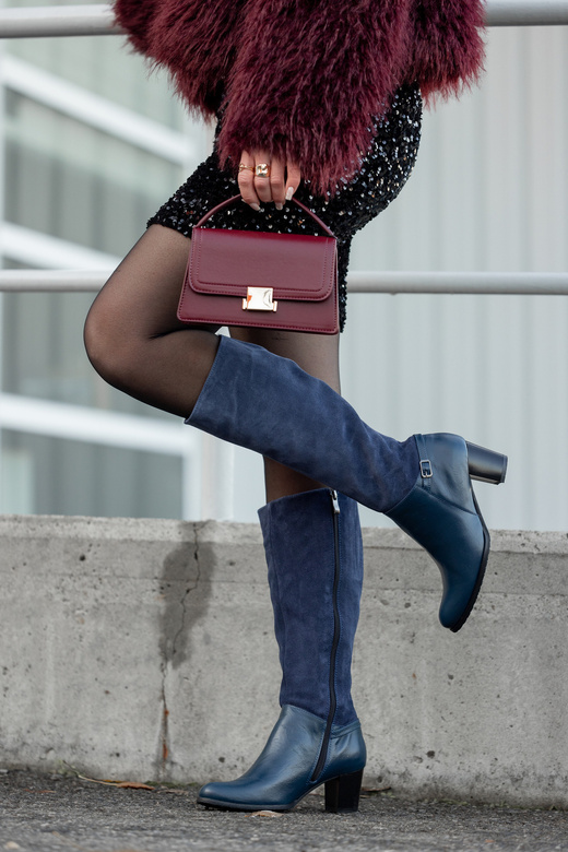 Schuhe Damenstiefel, Naturleder 101 Marineblau ElitaBut