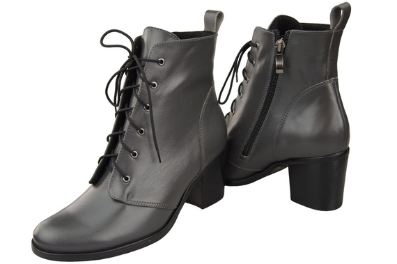 Winter-Schnürstiefel für Damen, Naturleder, Graphite 188, von ElitaBut