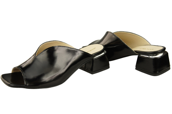 Damen Schuhe Absätze Flip Flops Schwarz glänzend Naturleder 210 ElitaBut