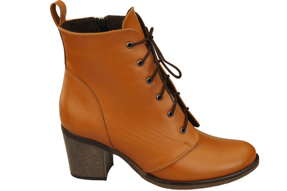Winter-Schnürstiefel für Damen, Naturleder, Rot 188, von ElitaBut