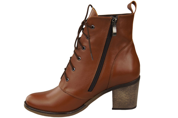 Damen Winter-Schnürstiefel, Naturleder, Braun 188 von ElitaBut