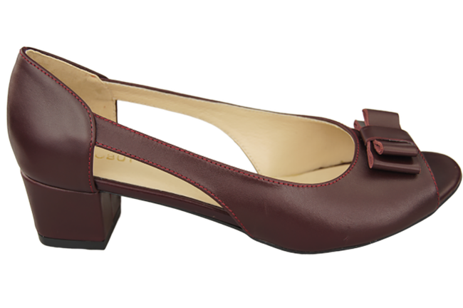 Damenschuhe Burgunderrote Sandalen, Naturleder 145 ElitaBut